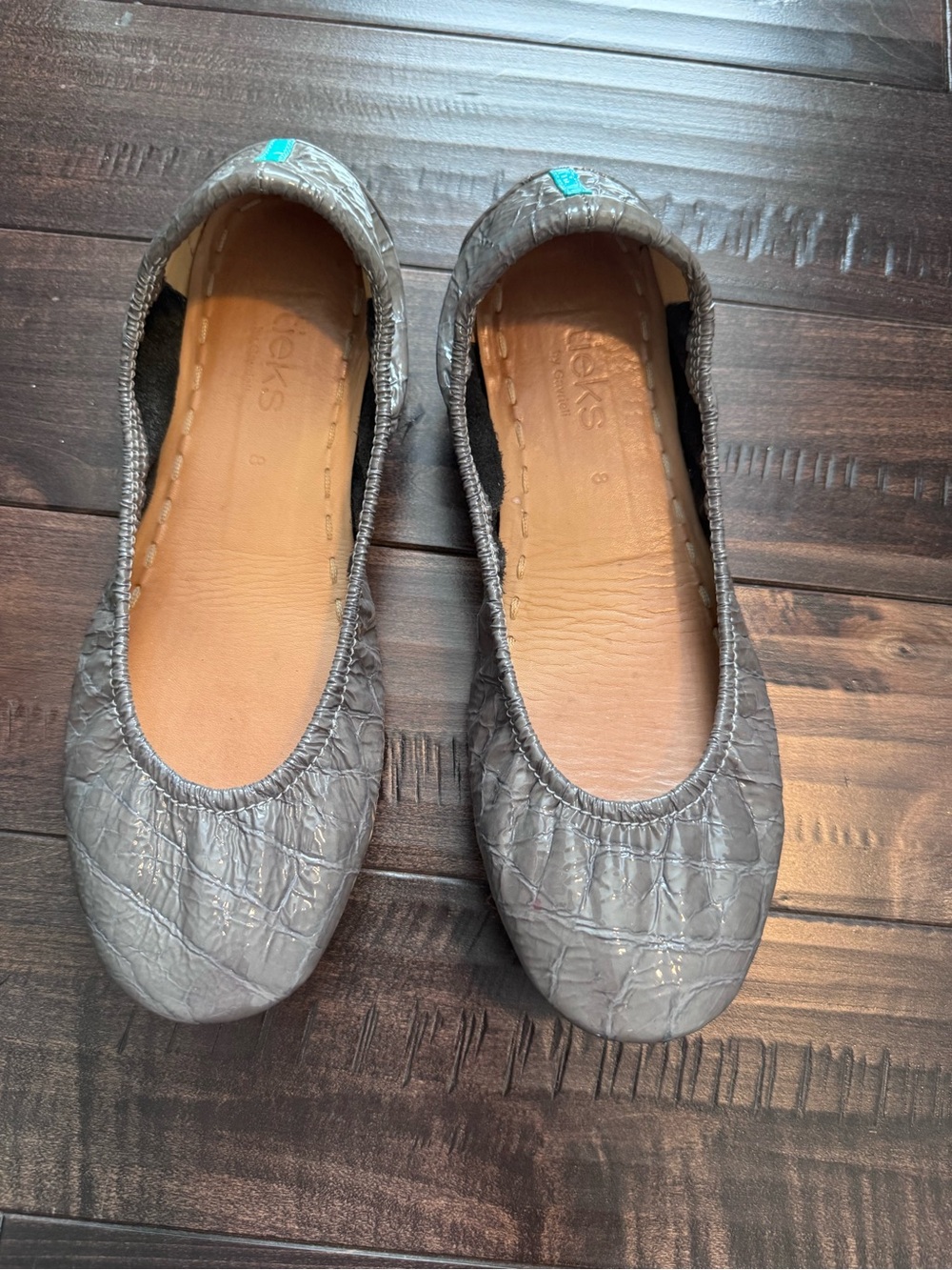 Tieks Slate Gray Croc Ballet Flats